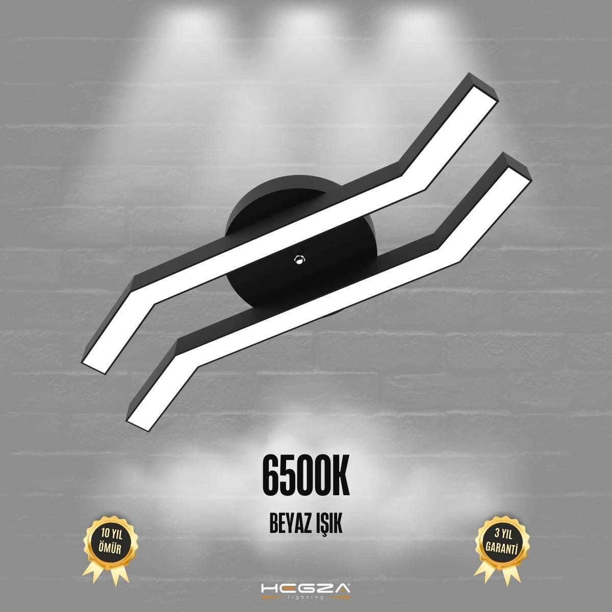 PESCA - Plafonyer LED Avize Siyah Kasa - 6500K - Beyaz Işık