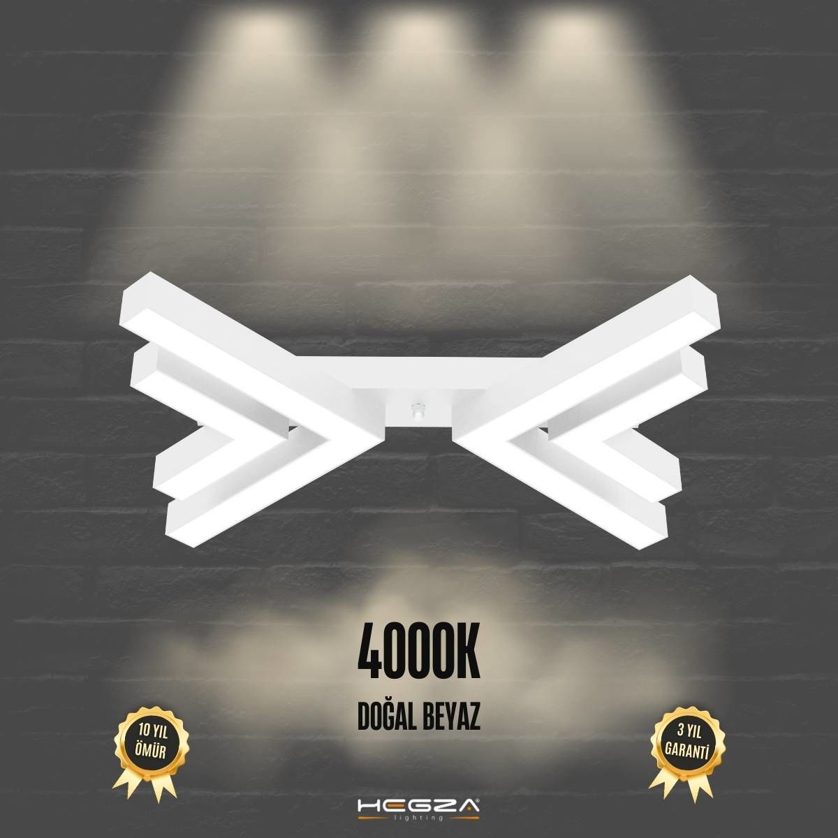 OSSO - Plafonyer LED Avize Beyaz Kasa - 4000K - Gün Işığı