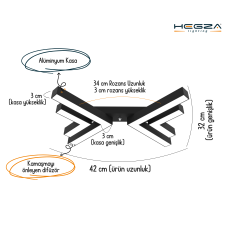 OSSO - Plafonyer LED Avize Beyaz Kasa - 6500K - Beyaz Işık