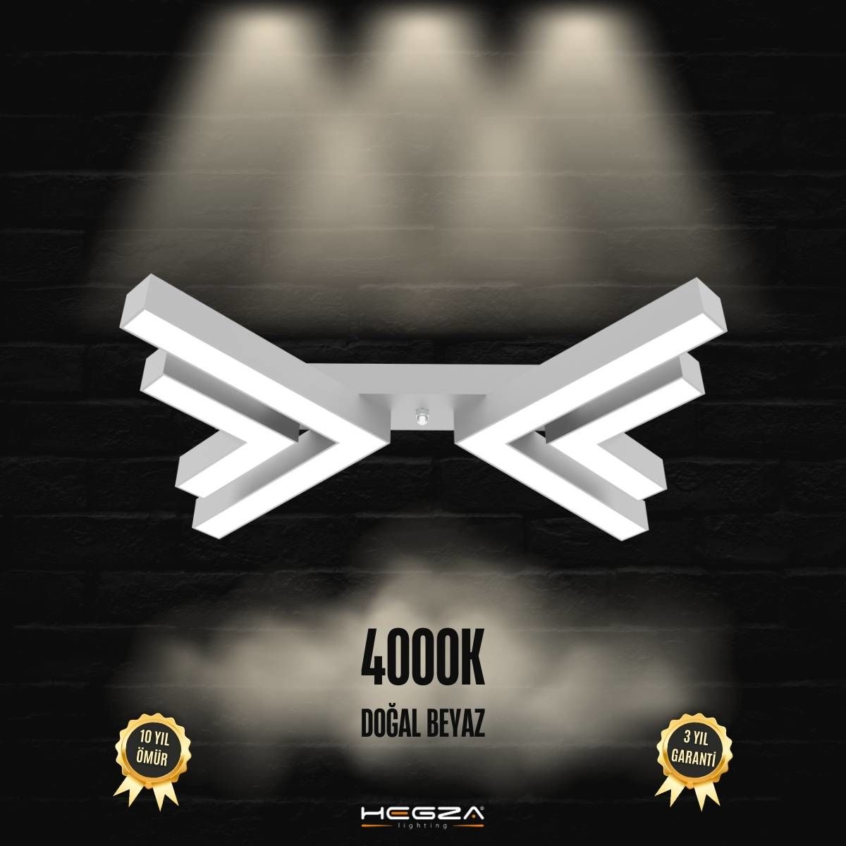 OSSO - Plafonyer LED Avize Gri Kasa - 4000K - Gün Işığı