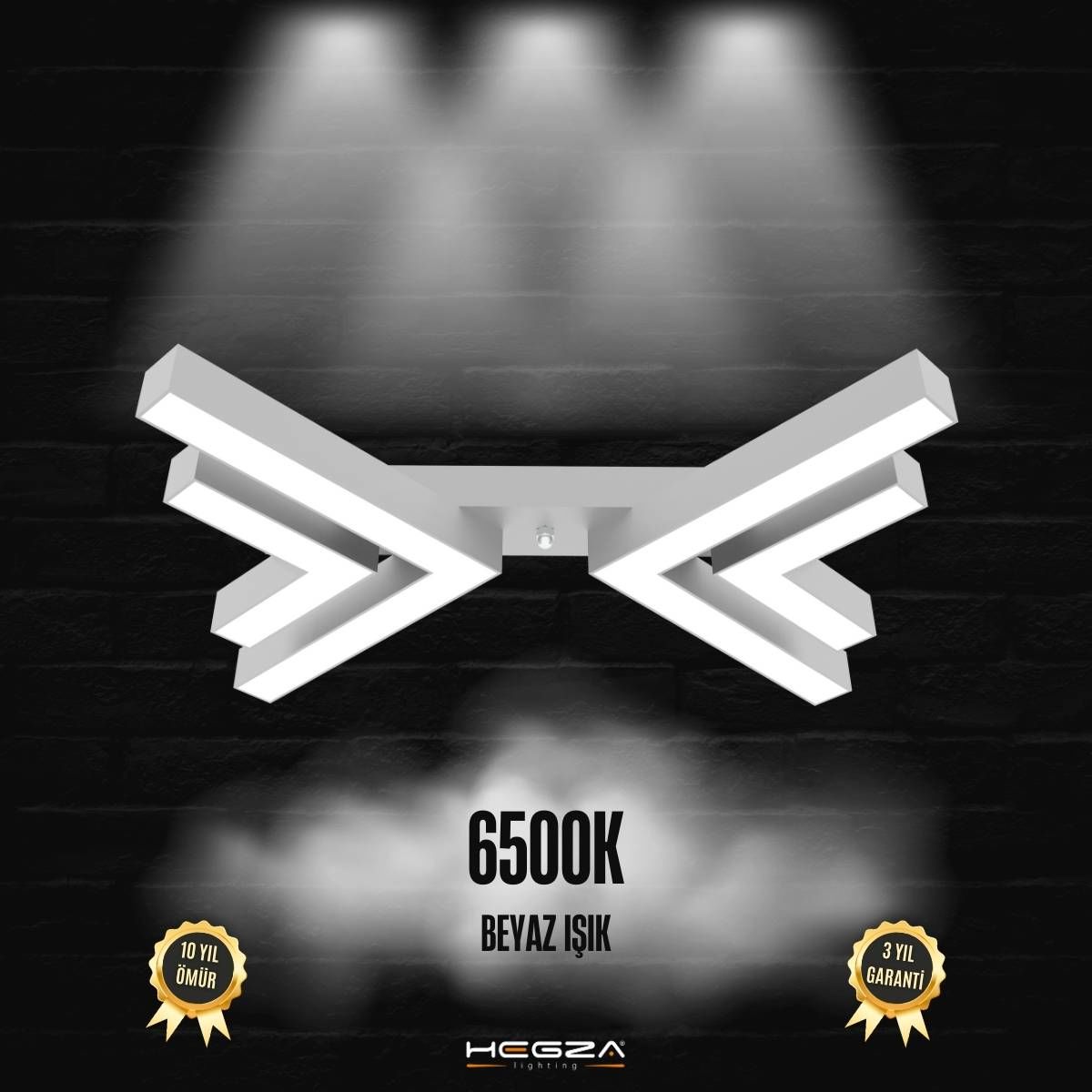 OSSO - Plafonyer LED Avize Gri Kasa - 6500K - Beyaz Işık