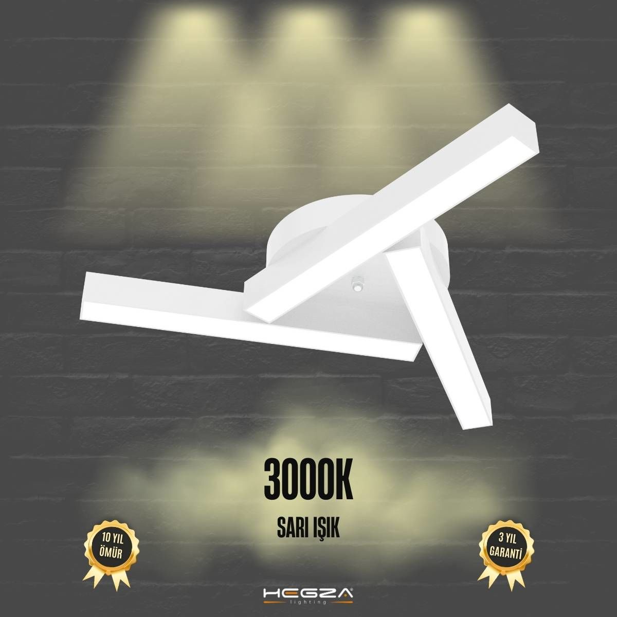 MIRADOR - Plafonyer LED Avize Beyaz Kasa - 3000K - Sarı Işık