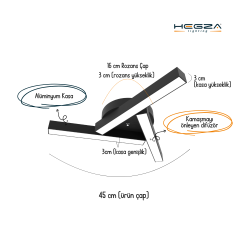 MIRADOR - Plafonyer LED Avize Gri Kasa - 6500K - Beyaz Işık