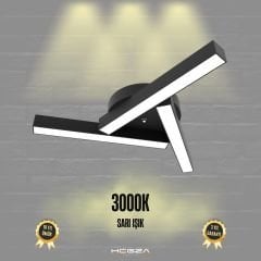 MIRADOR - Plafonyer LED Avize Siyah Kasa - 3000K - Sarı Işık