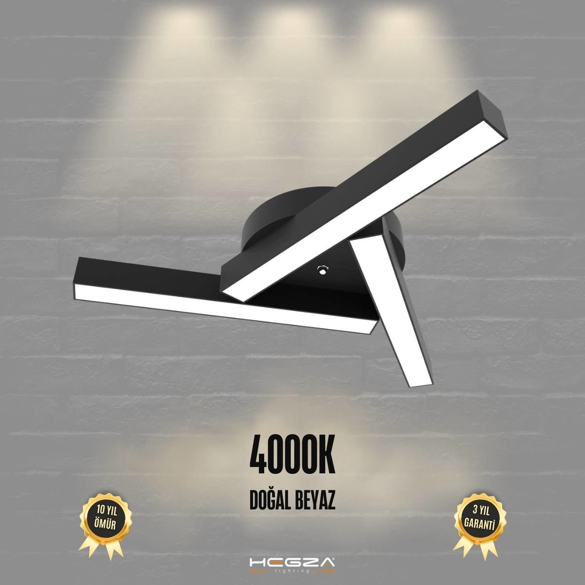 MIRADOR - Plafonyer LED Avize Siyah Kasa - 4000K - Gün Işığı