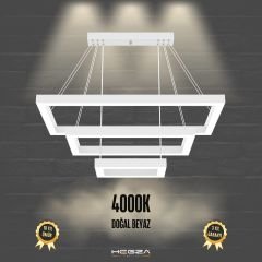 HERMANO - Modern LED Avize Beyaz Kasa - 4000K - Gün Işığı