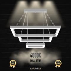 HERMANO - Modern LED Avize Gri Kasa - 4000K - Gün Işığı