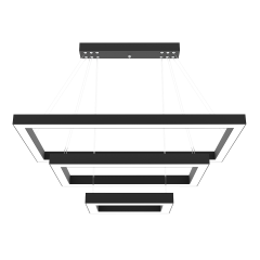 HERMANO - Modern LED Avize Siyah Kasa - 3000K - Sarı Işık