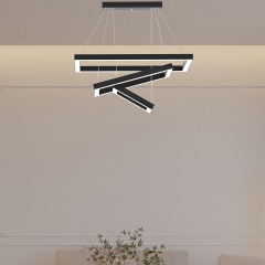 HERMANO - Modern LED Avize Siyah Kasa - 6500K - Beyaz Işık