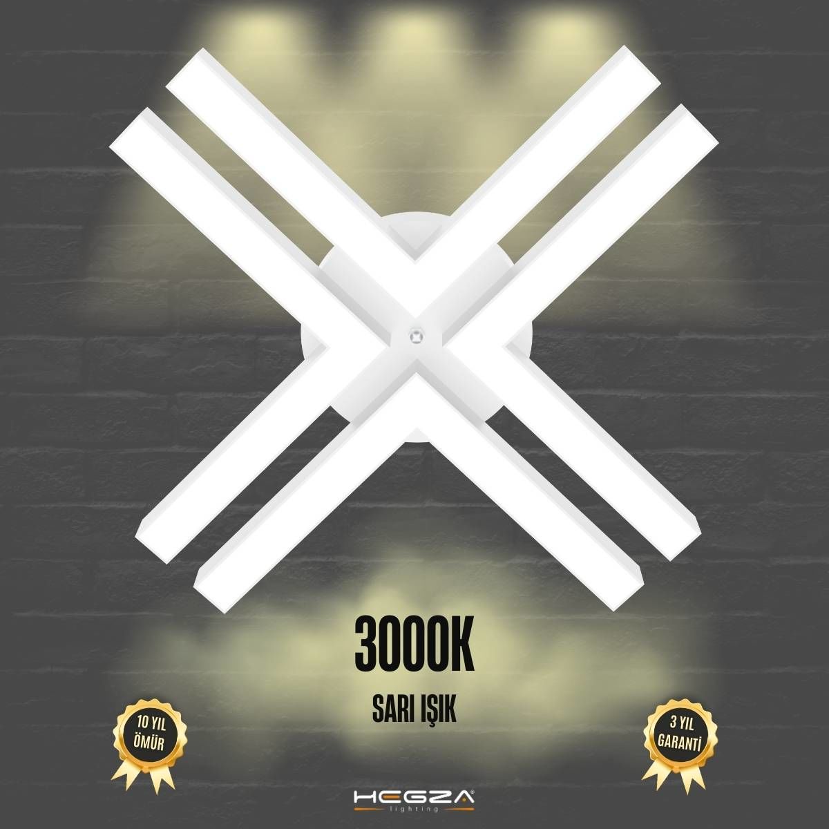 TIMON - Plafonyer LED Avize Beyaz Kasa - 3000K - Sarı Işık