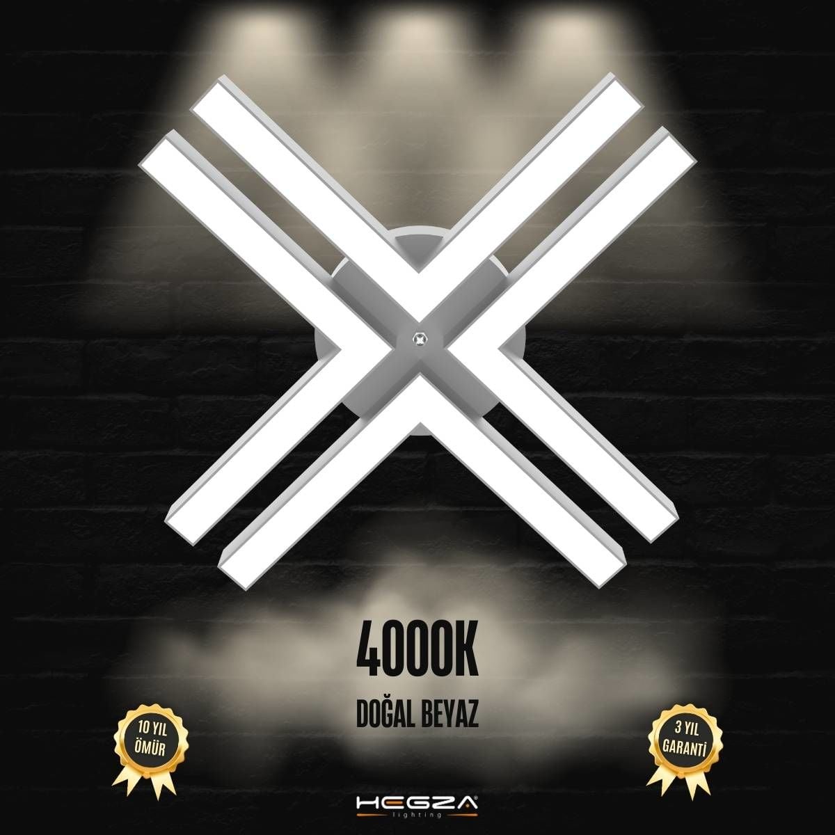 TIMON - Plafonyer LED Avize Gri Kasa - 4000K - Gün Işığı