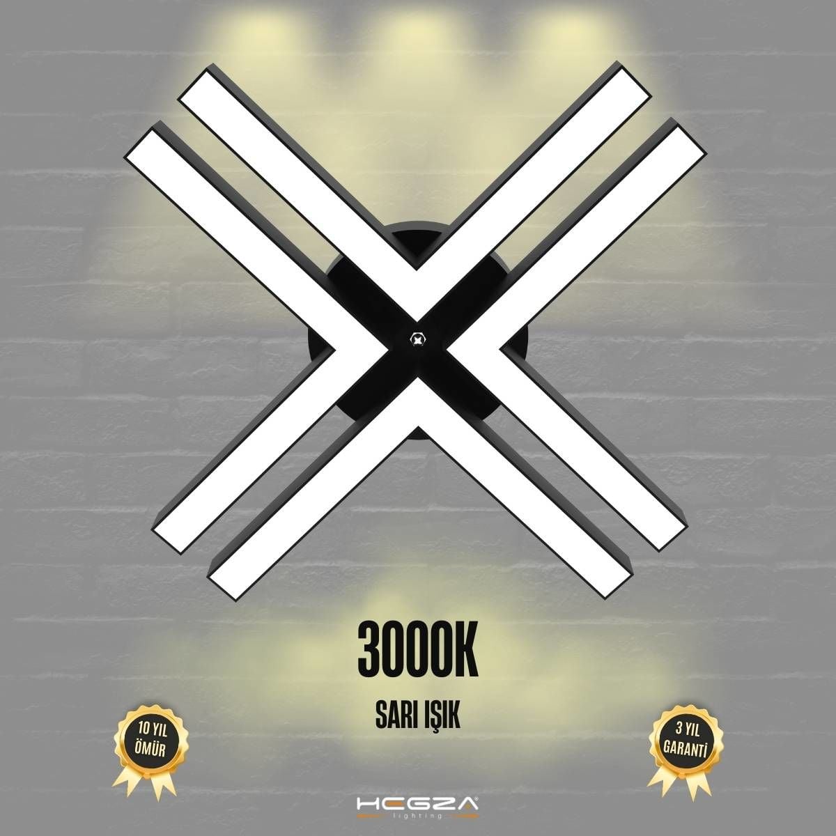 TIMON - Plafonyer LED Avize Siyah Kasa - 3000K - Sarı Işık