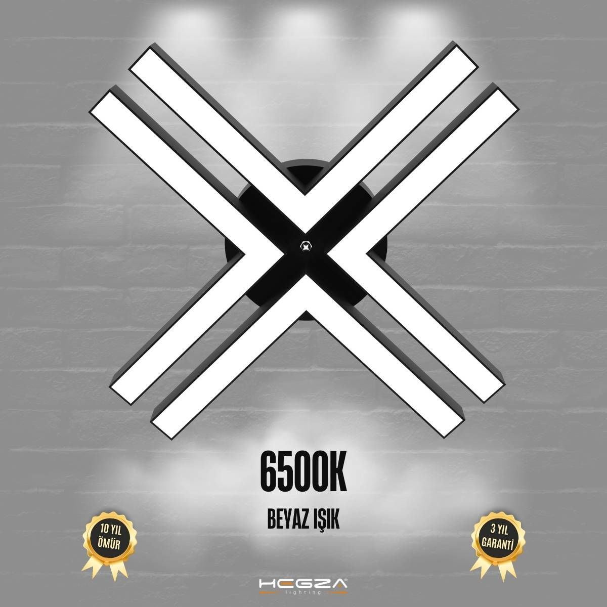 TIMON - Plafonyer LED Avize Siyah Kasa - 6500K - Beyaz Işık