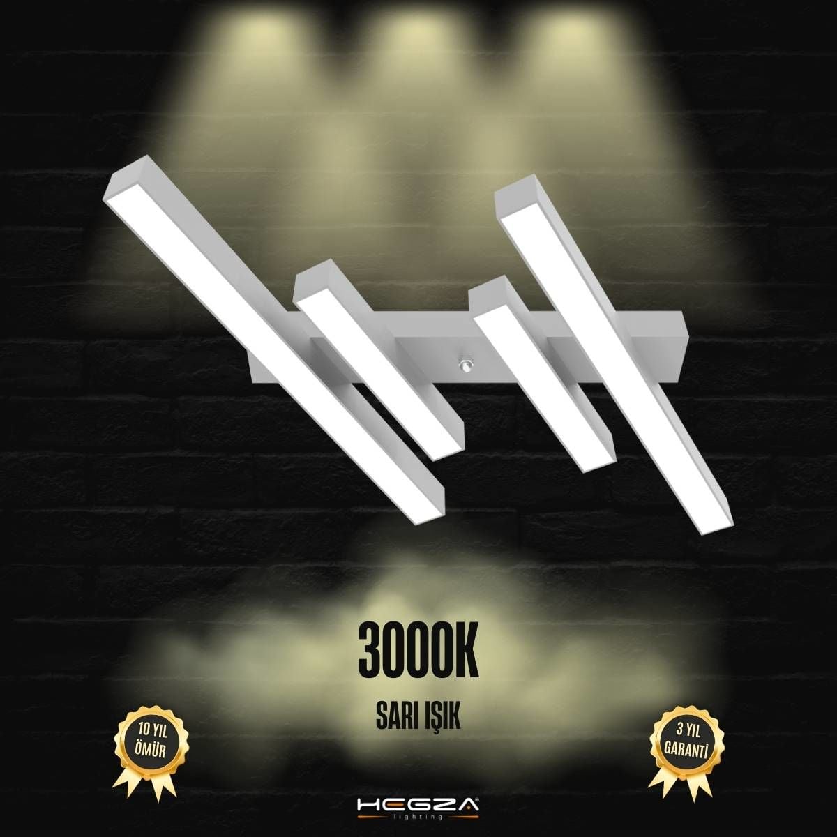 GRADA - Plafonyer LED Avize Gri Kasa - 3000K - Sarı Işık