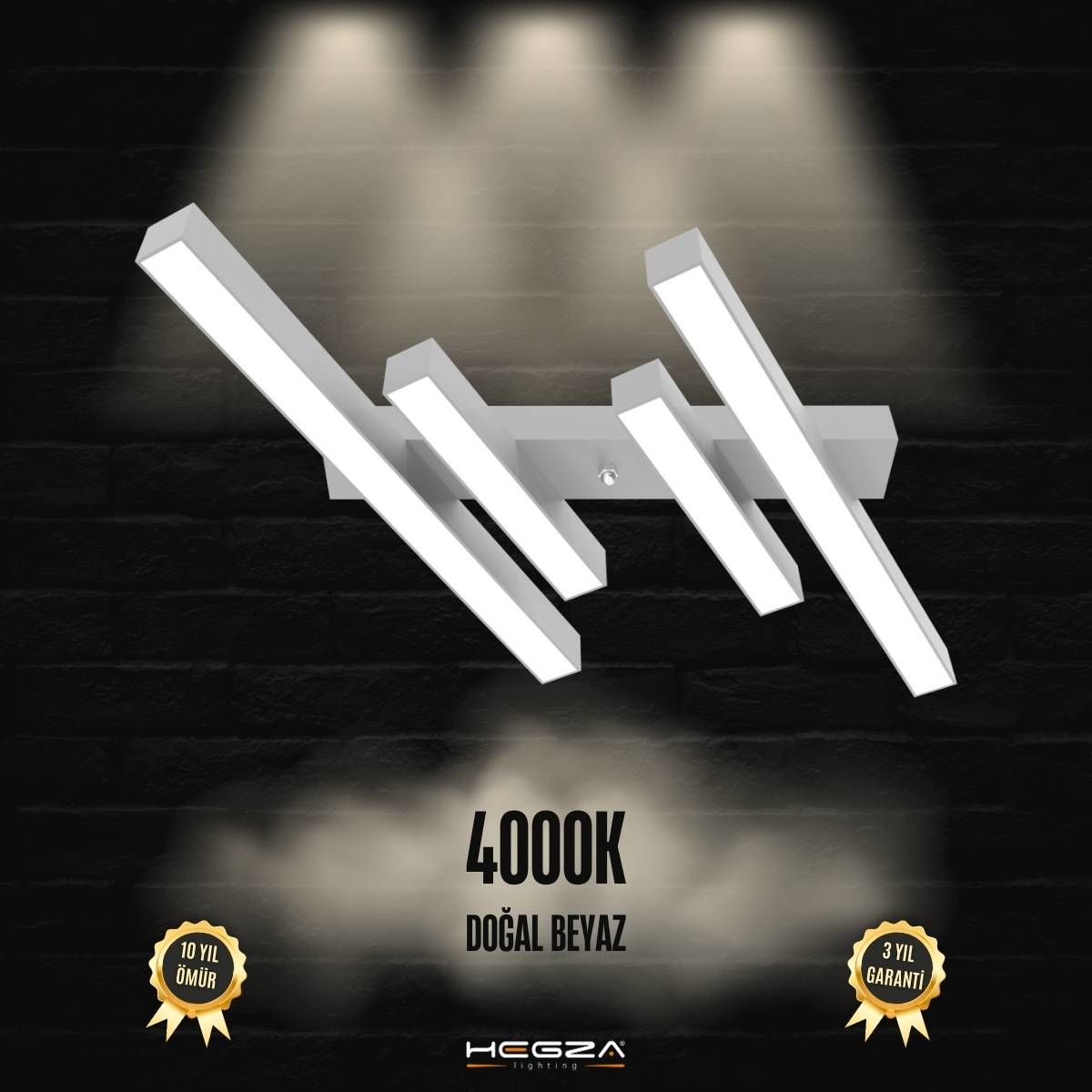 GRADA - Plafonyer LED Avize Gri Kasa - 4000K - Gün Işığı