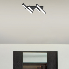 GRADA - Plafonyer LED Avize Siyah Kasa - 3000K - Sarı Işık