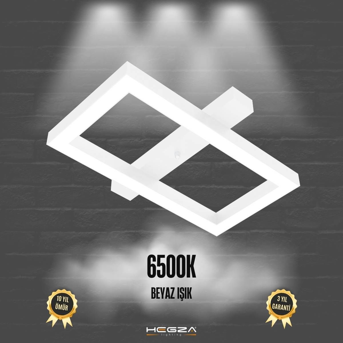 PIAZZA - Plafonyer LED Avize Beyaz Kasa - 6500K - Beyaz Işık