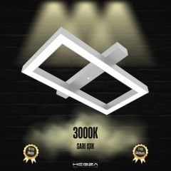 PIAZZA - Plafonyer LED Avize Gri Kasa - 3000K - Sarı Işık