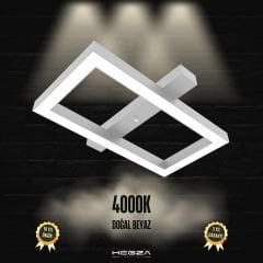 PIAZZA - Plafonyer LED Avize Gri Kasa - 4000K - Gün Işığı