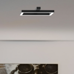 PIAZZA - Plafonyer LED Avize Siyah Kasa - 6500K - Beyaz Işık