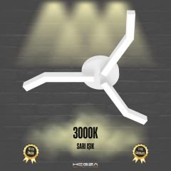 TREBOL - Plafonyer LED Avize Beyaz Kasa - 3000K - Sarı Işık