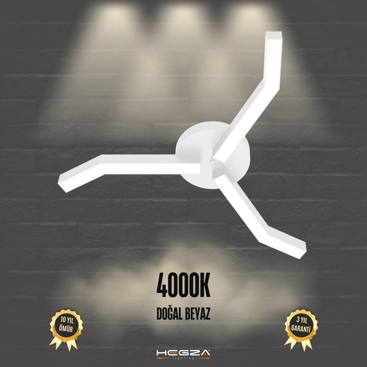 TREBOL - Plafonyer LED Avize Beyaz Kasa - 4000K - Gün Işığı