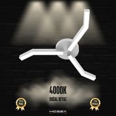 TREBOL - Plafonyer LED Avize Gri Kasa - 4000K - Gün Işığı