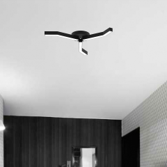 TREBOL - Plafonyer LED Avize Siyah Kasa - 4000K - Gün Işığı