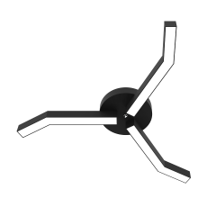 TREBOL - Plafonyer LED Avize Siyah Kasa - 6500K - Beyaz Işık