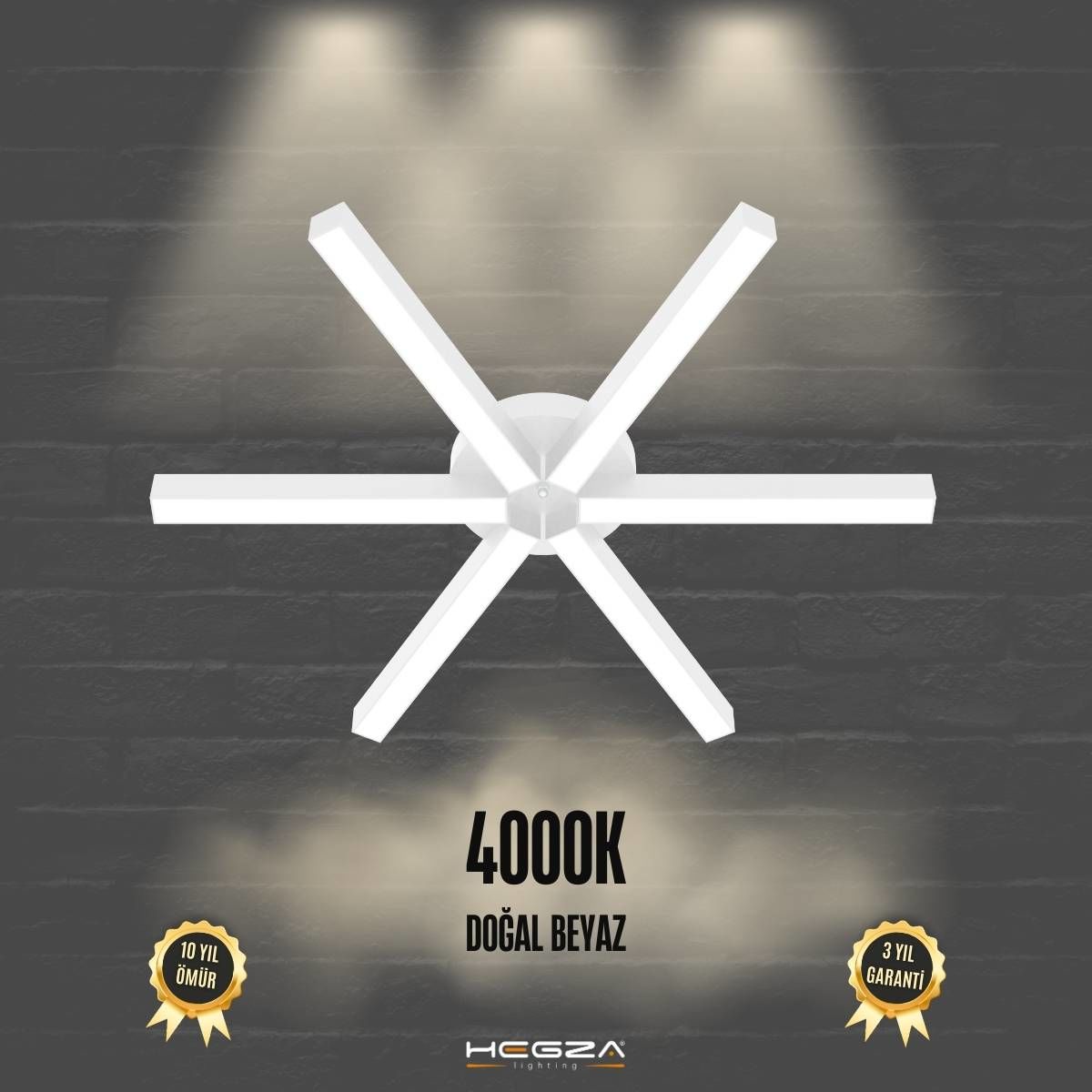 BORDE - Plafonyer LED Avize Beyaz Kasa - 4000K - Gün Işığı