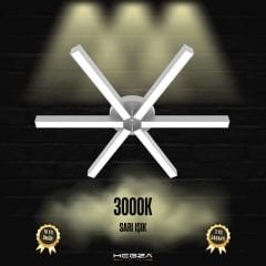 BORDE - Plafonyer LED Avize Gri Kasa - 3000K - Sarı Işık