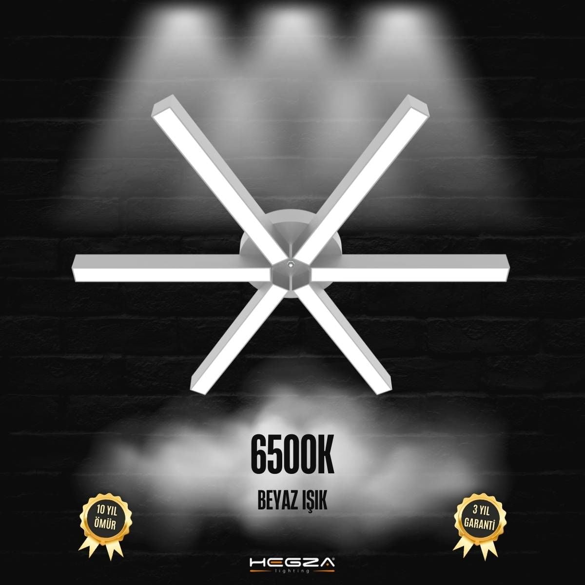 BORDE - Plafonyer LED Avize Gri Kasa - 6500K - Beyaz Işık