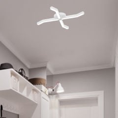 POLPO - Plafonyer LED Avize Siyah Kasa - 3000K - Sarı Işık