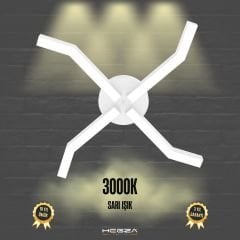 POLPO - Plafonyer LED Avize Beyaz Kasa - 3000K - Sarı Işık