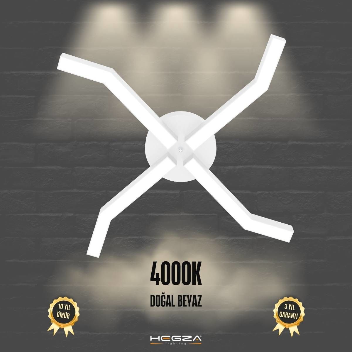 POLPO - Plafonyer LED Avize Beyaz Kasa - 4000K - Gün Işığı