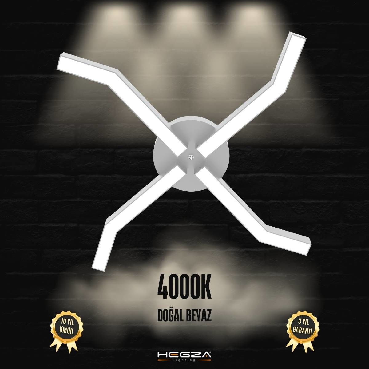 POLPO - Plafonyer LED Avize Gri Kasa - 4000K - Gün Işığı