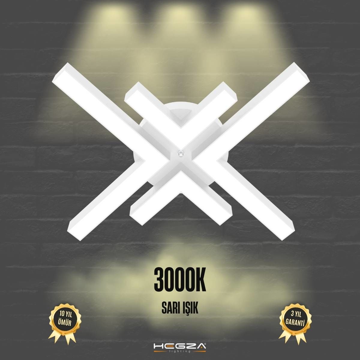 ARANA - Plafonyer LED Avize Beyaz Kasa - 3000K - Sarı Işık