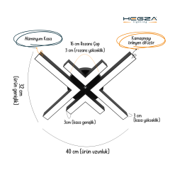 ARANA - Plafonyer LED Avize Beyaz Kasa - 6500K - Beyaz Işık