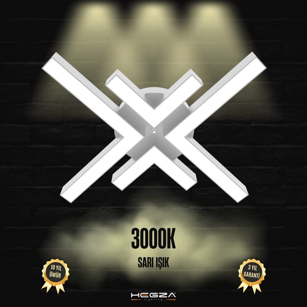 ARANA - Plafonyer LED Avize Gri Kasa - 3000K - Sarı Işık