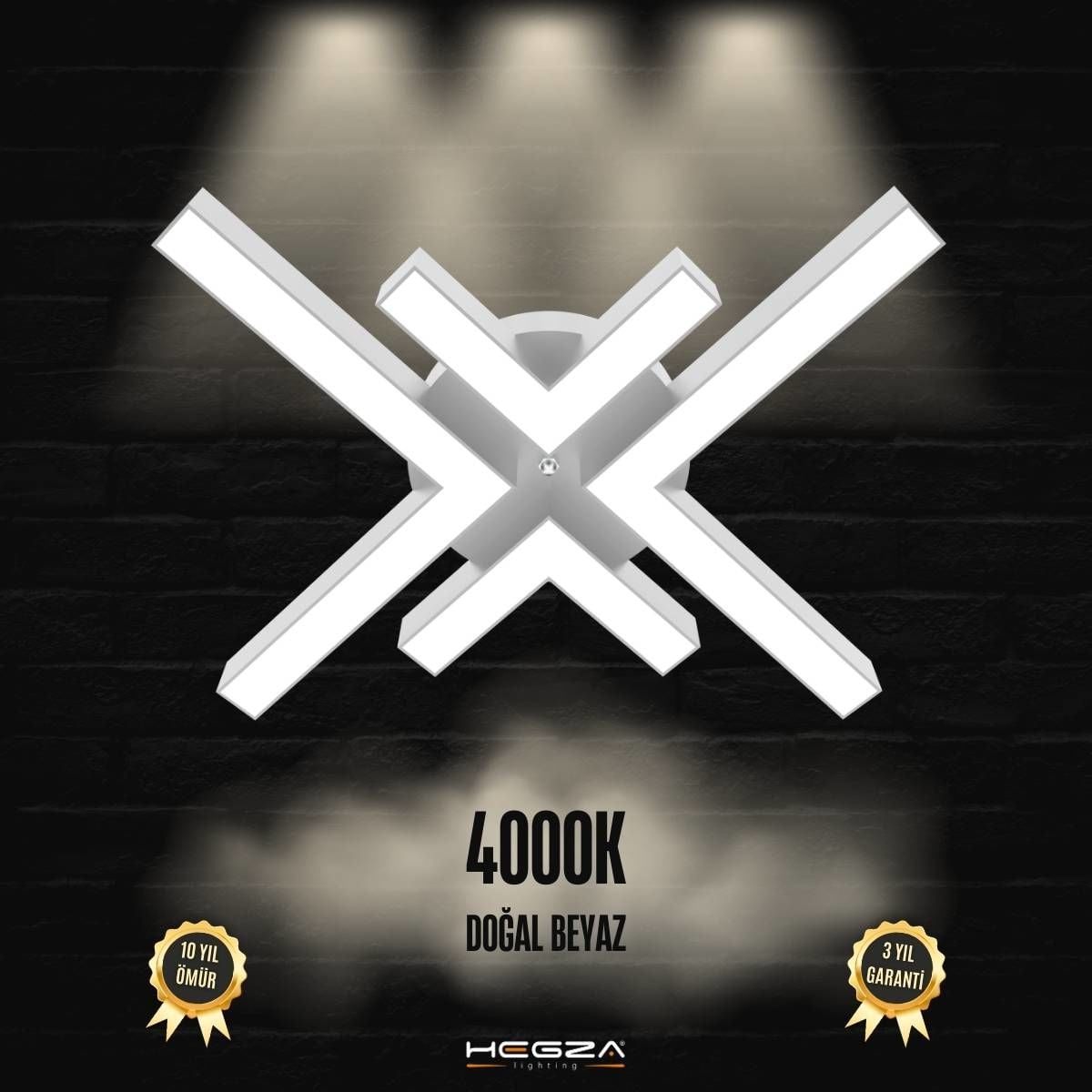 ARANA - Plafonyer LED Avize Gri Kasa - 4000K - Gün Işığı