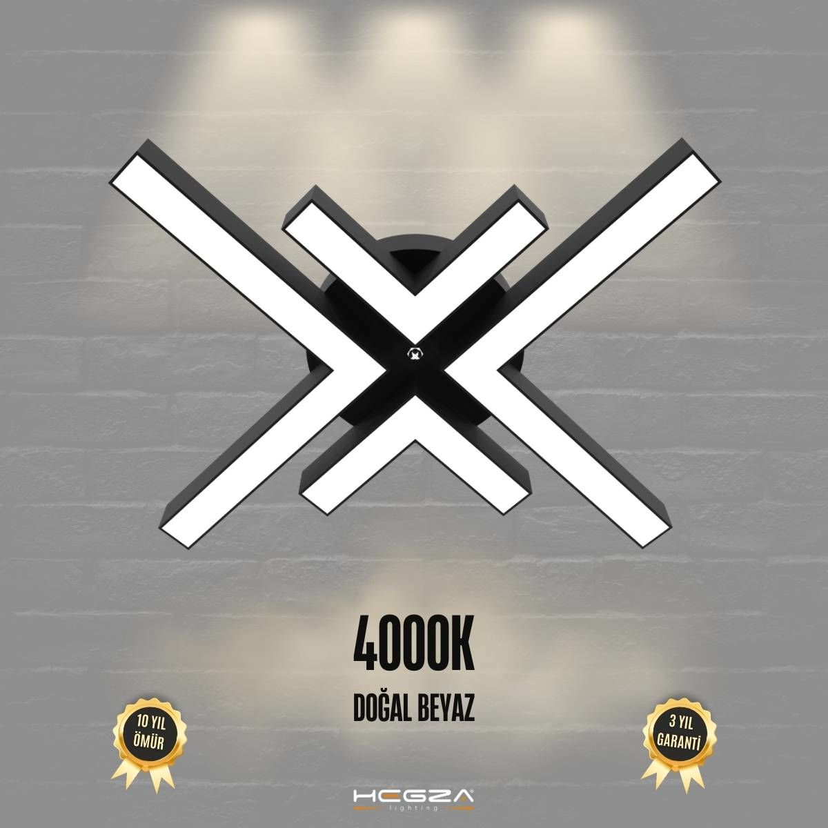 ARANA - Plafonyer LED Avize Siyah Kasa - 4000K - Gün Işığı