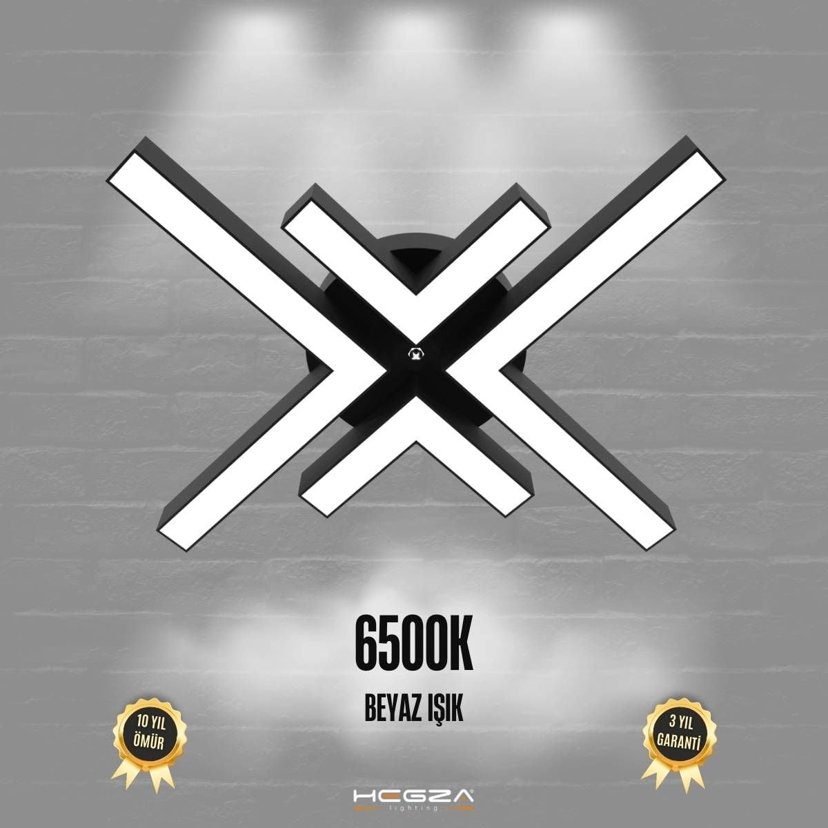 ARANA - Plafonyer LED Avize Siyah Kasa - 6500K - Beyaz Işık