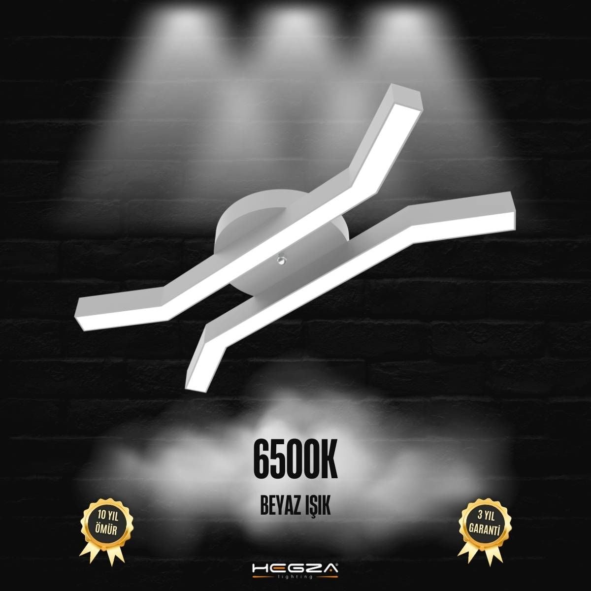 FORMICA - Plafonyer LED Avize Gri Kasa - 6500K - Beyaz Işık