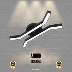 FORMICA - Plafonyer LED Avize Siyah Kasa - 4000K - Gün Işığı