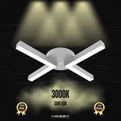 CONTENTO - Plafonyer LED Avize Gri Kasa - 3000K - Sarı Işık