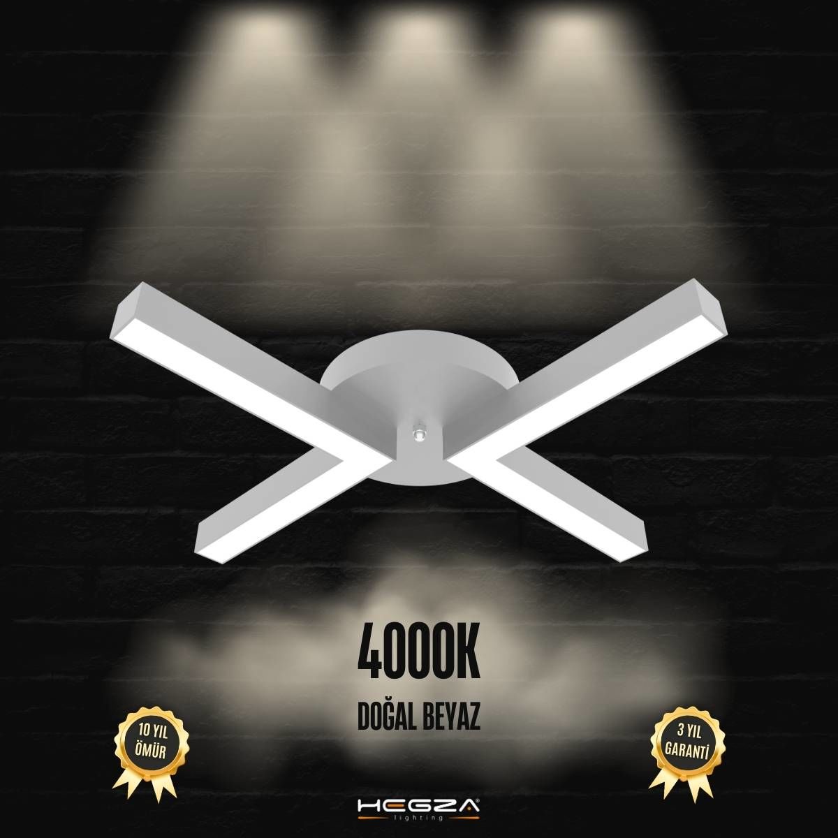 CONTENTO - Plafonyer LED Avize Gri Kasa - 4000K - Gün Işığı