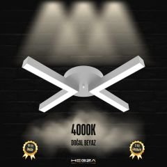 CONTENTO - Plafonyer LED Avize Gri Kasa - 4000K - Gün Işığı