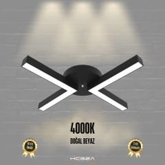 CONTENTO - Plafonyer LED Avize Siyah Kasa - 4000K - Gün Işığı