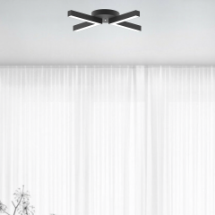 CONTENTO - Plafonyer LED Avize Siyah Kasa - 6500K - Beyaz Işık