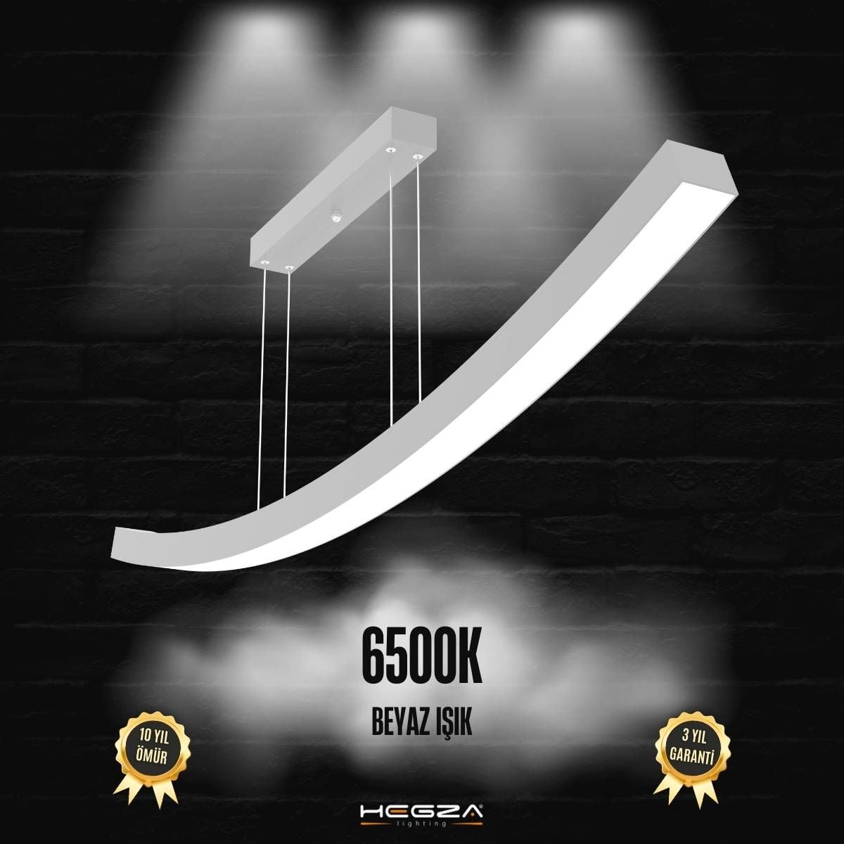 FRECCIA - Modern LED Avize Gri Kasa - 6500K - Beyaz Işık